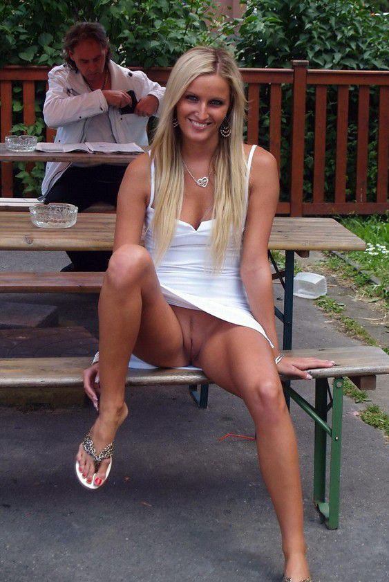Images: Blonde Wife No Panties Pussy...
