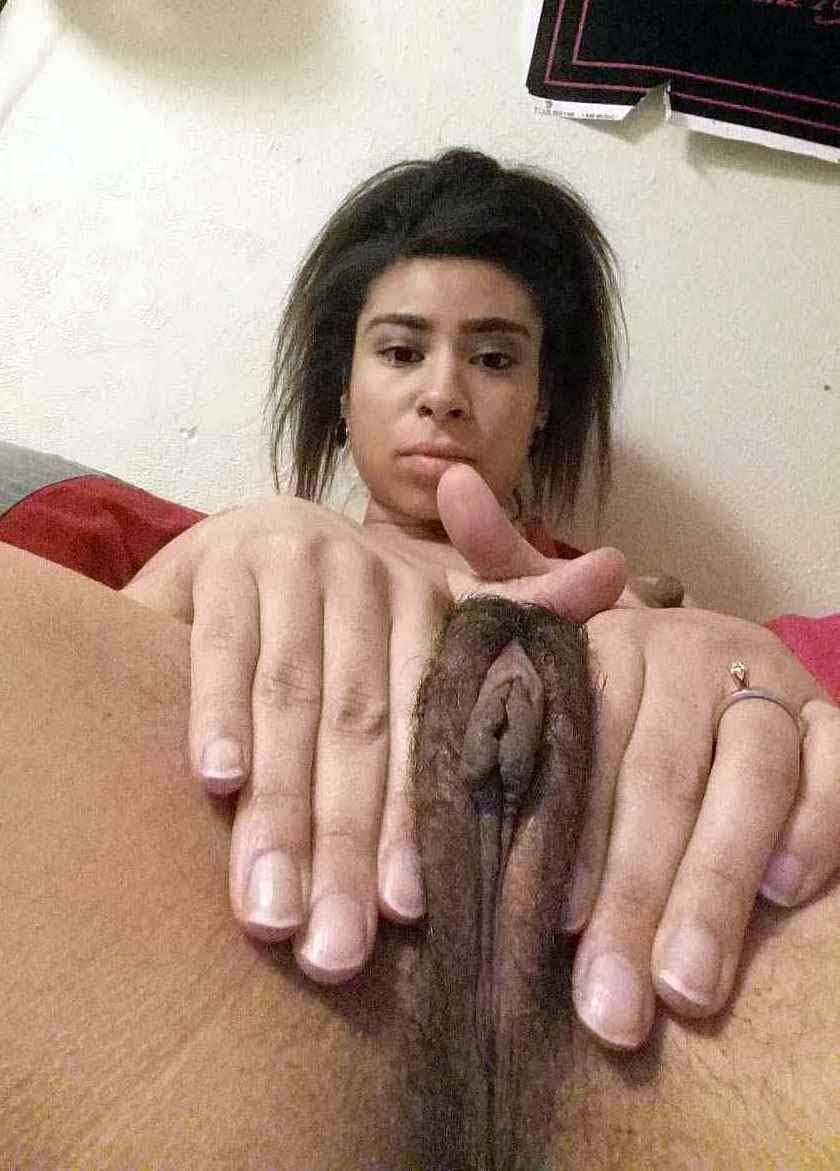 Black Hairy Teen Creamy Pussy